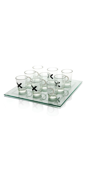 MISTER GADGET MG3371 - Jeu à Boire Tic Tac Toe En Verre Shot, 9 Verres + Plateau, Idée Cadeau Soirée