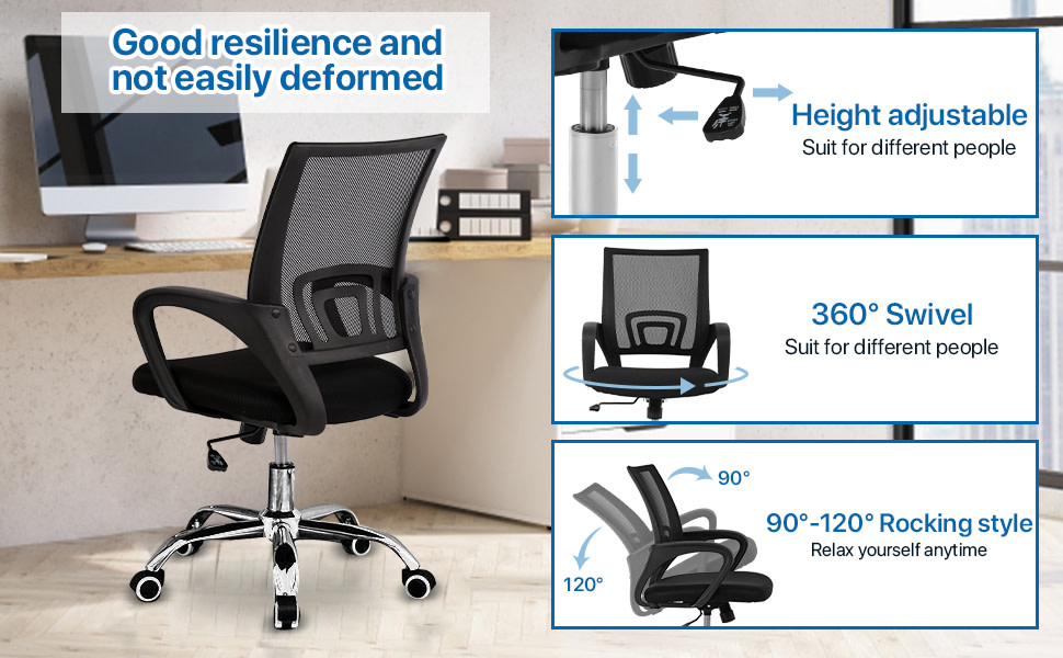 SOCUY Office Chair Computer Chair Task Chair Desk Chair Office Chair  Comfortable Computer Chair Home Back Chair Neck Support Office Chair Waist