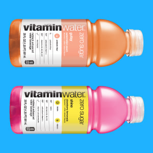vitaminwater zero sugar squeezed electrolyte enhanced water, lemonade, 16.9 fl  oz, 6 count bottles 