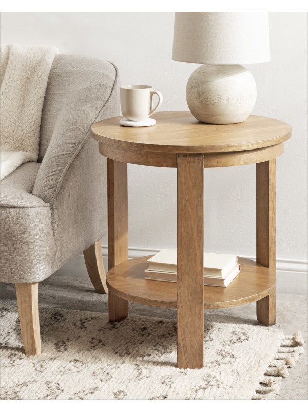 Kate and Laurel Foxford Tiered Round Side Table, 22 x 22 x