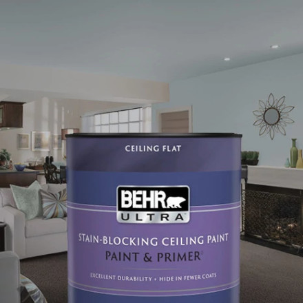 BEHR ULTRA 1 gal. #440E-1 Relaxing Green Ceiling Flat Interior Paint and  Primer 555801 - The Home Depot