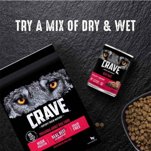 CRAVE Grain Free Adult Dry Dog Food with Protein from Beef 22 lb