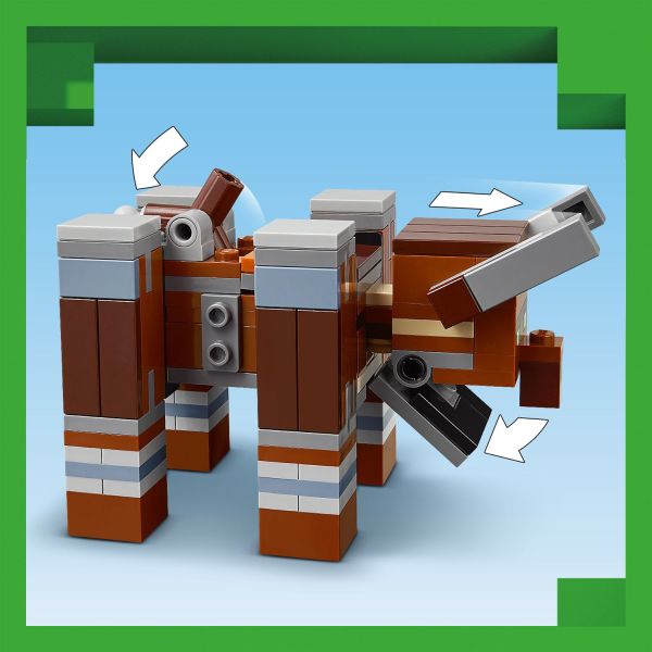 Lever triggers jaw-snapping and head-butting movements.