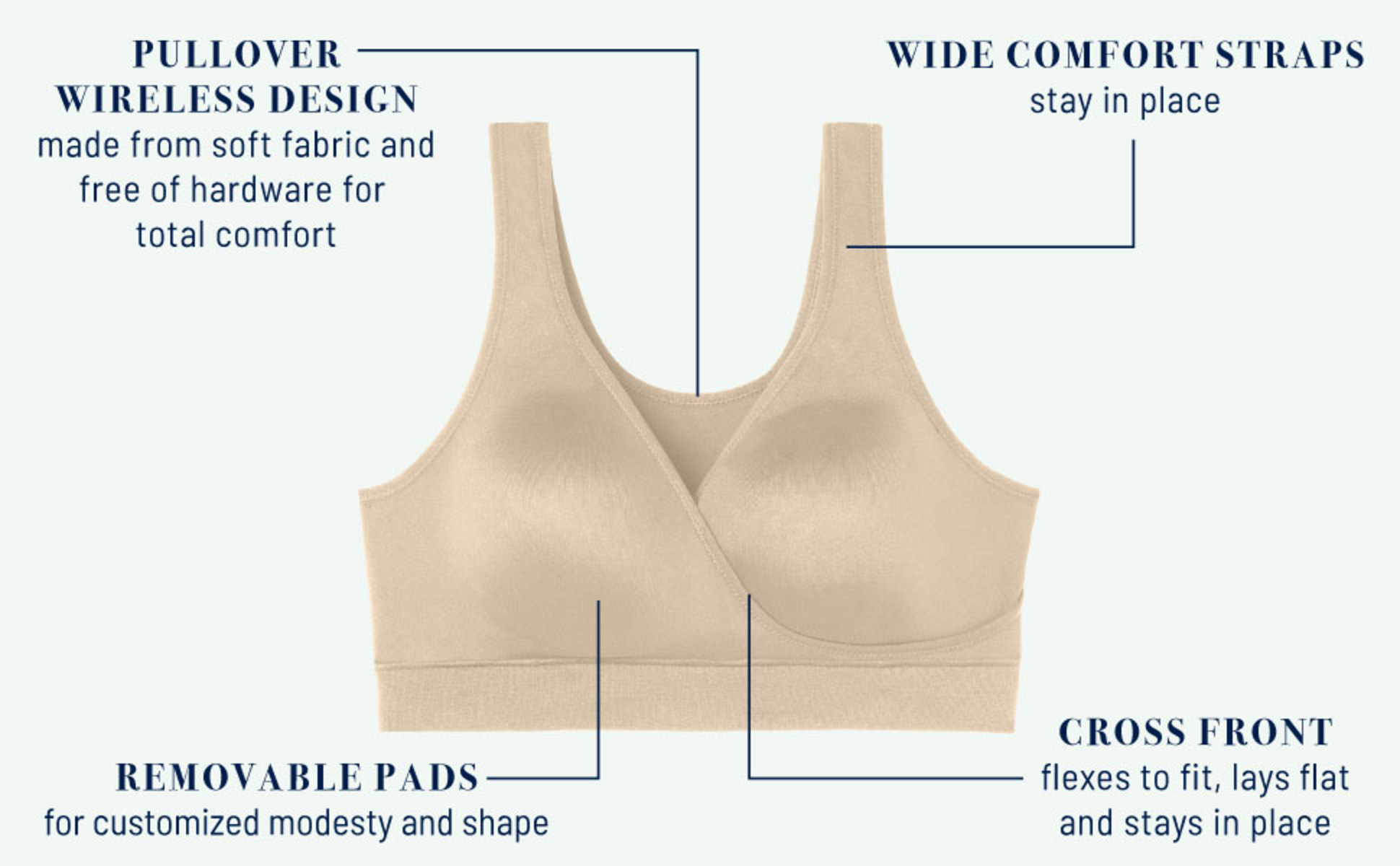 Total Support Crossover Bra FL-709  Flourish Nightwear & Undergarments