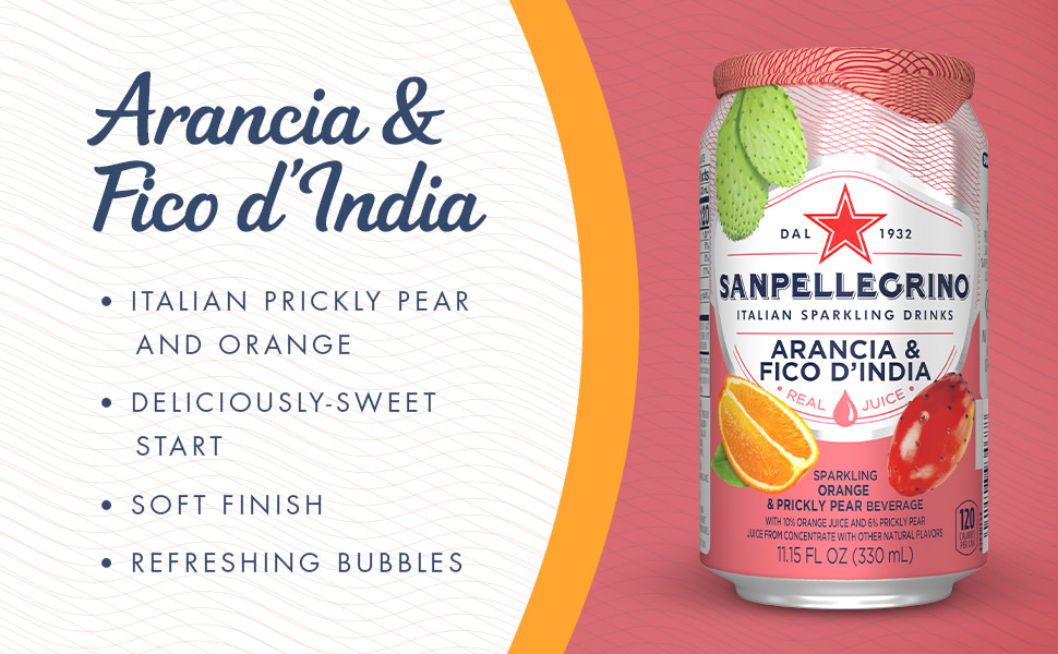 Sanpellegrino Italian Sparkling Drink Aranciata Rossa, Sparkling Orange and Blood  Orange Beverage, 66.9 fl oz, 6 Pack Cans 