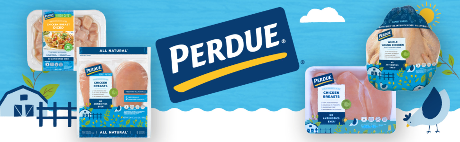 PERDUE® Fresh Whole Chicken Cut-Up with Giblets, 830