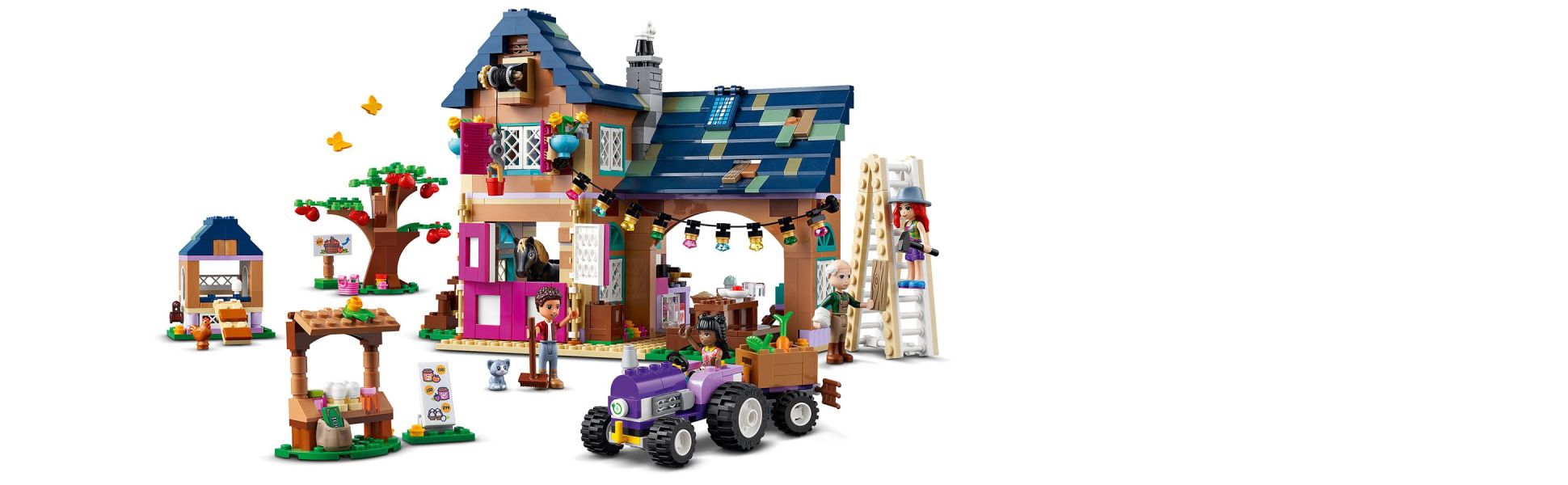 LEGO Friends Organic Farm House Set 41721 with Toy Horse, Stable, Tractor  and Trailer plus Animal Figures, for Kids, Girls and Boys Aged 7+ 