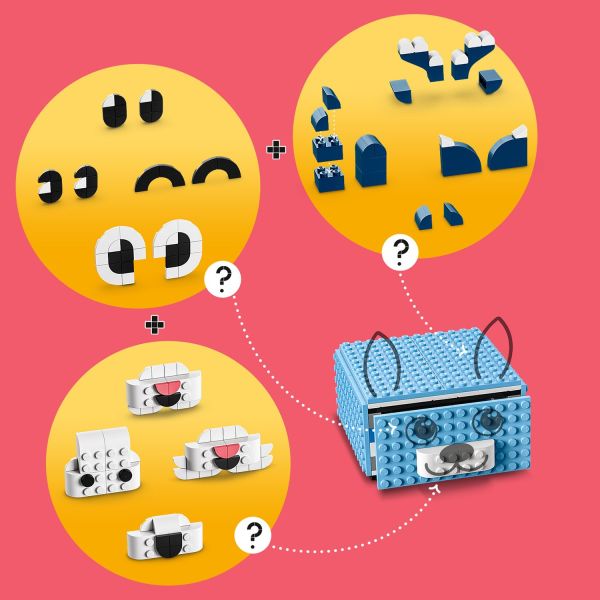 LEGO DOTS - Juguete creativo de construcción de cajones de animales 41805,  caja del tesoro para construir, caja de joyería, organizador de escritorio