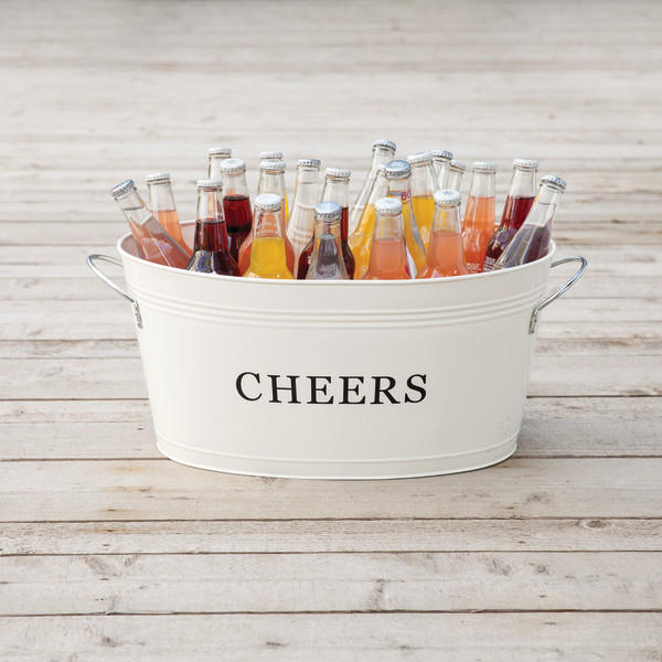 Tin Bucket Oval Galvanized Tub Metal Beverage Tub Wine Beer Bottle Bucket  Wine Ice Holder Portable Party Drink Chiller Oval Storage Bucket Bin For  Sea