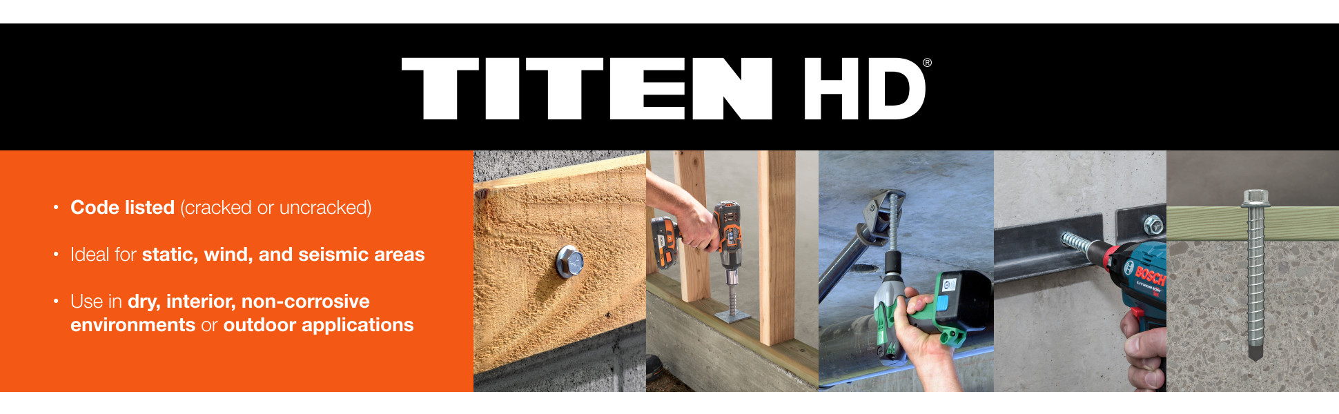 Stainless-Steel Titen HD® Heavy-Duty Screw Anchor - Whitehead