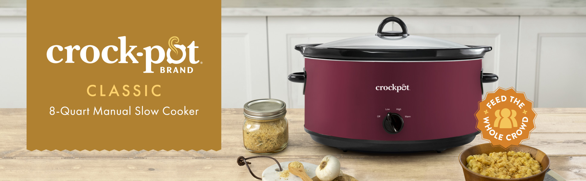キッチン家電 SLOW COOKER 809 Free Shipping! Crock-Pot 8-Quart Manual Slow Cooker Rhubarb, Large
