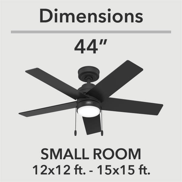 Hunter Jude 44 in. Integrated LED Indoor Matte Black Ceiling