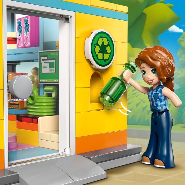 Take the empty bottle to the recycling bin.