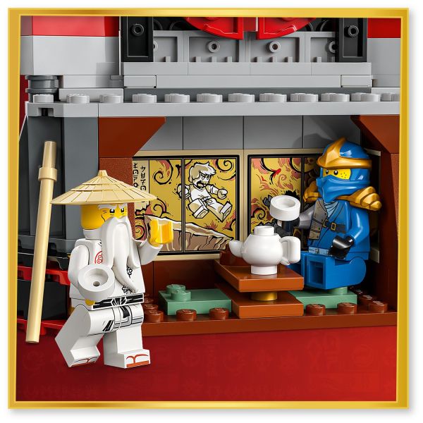 Tea room depicts a battle between Wu and Garmadon.