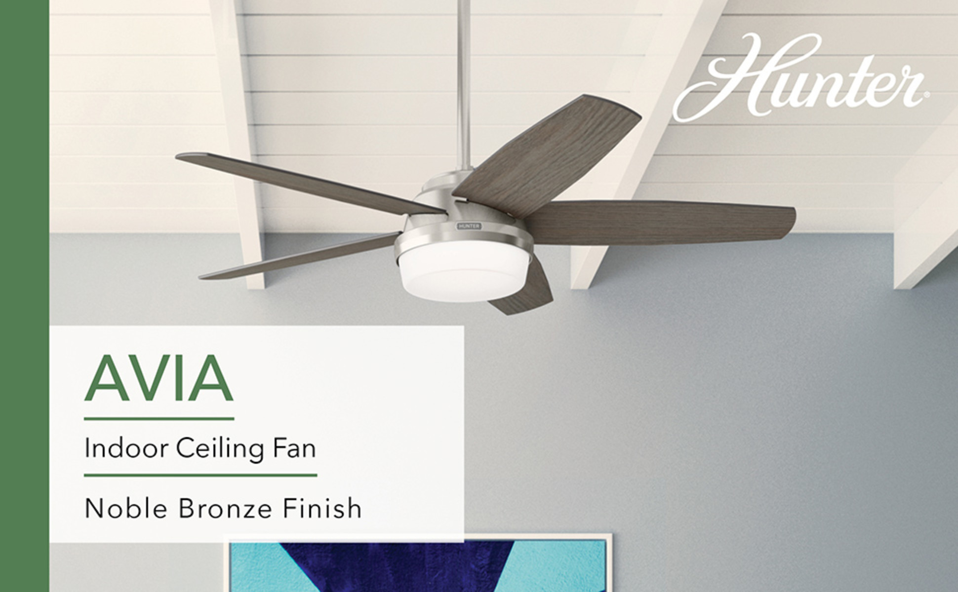 Hunter Avia II 52 in. LED Indoor Brushed Nickel Ceiling Fan with 