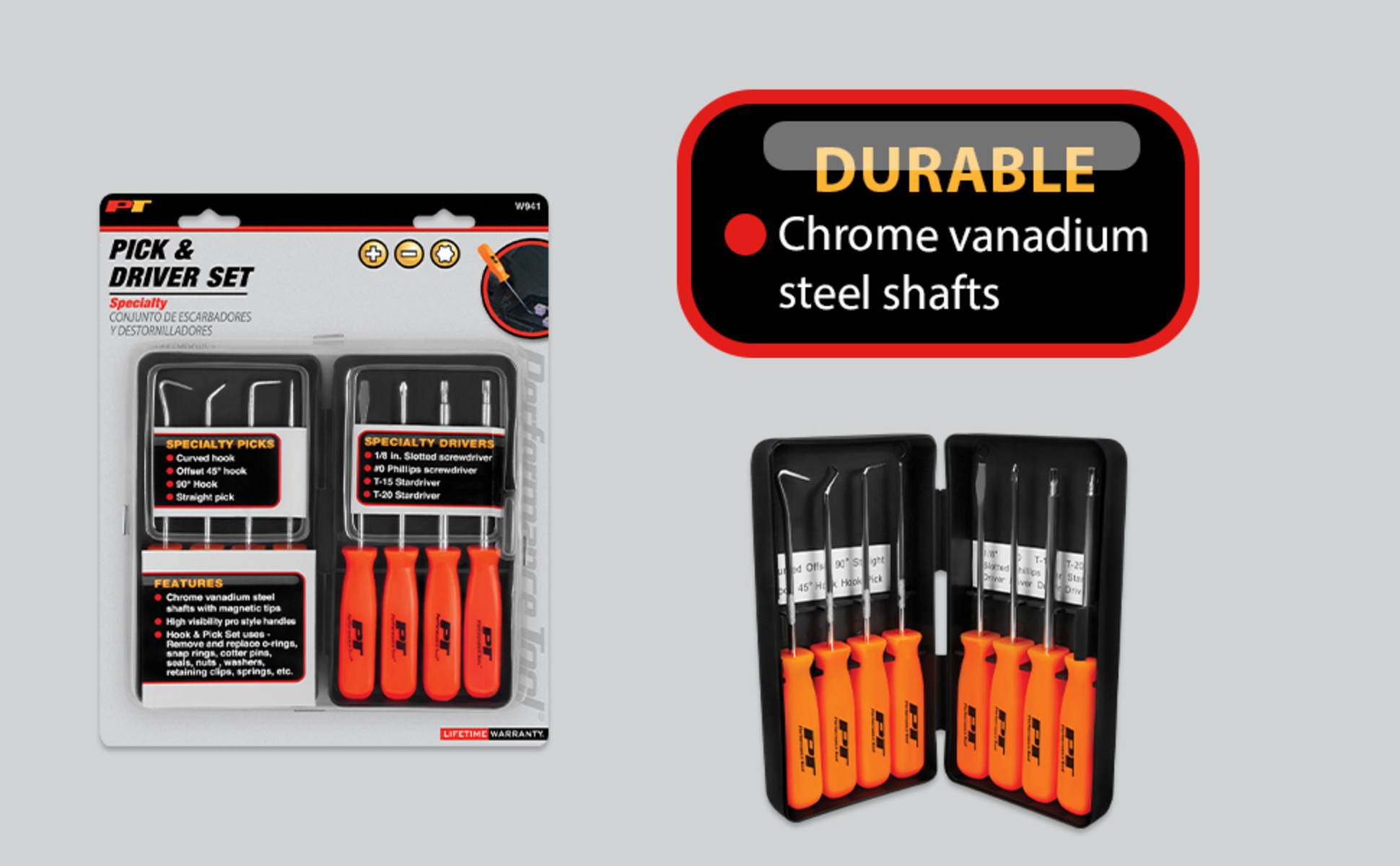 Performance Tool W941 8-Piece Specialty Pick/Driver Set, Precision