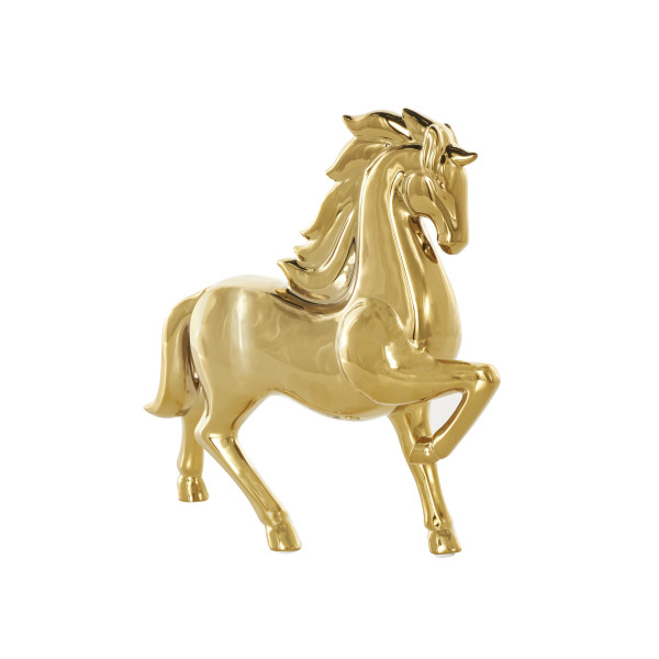DecMode Gold Ceramic Prancing Horse Sculpture - Glam Statue