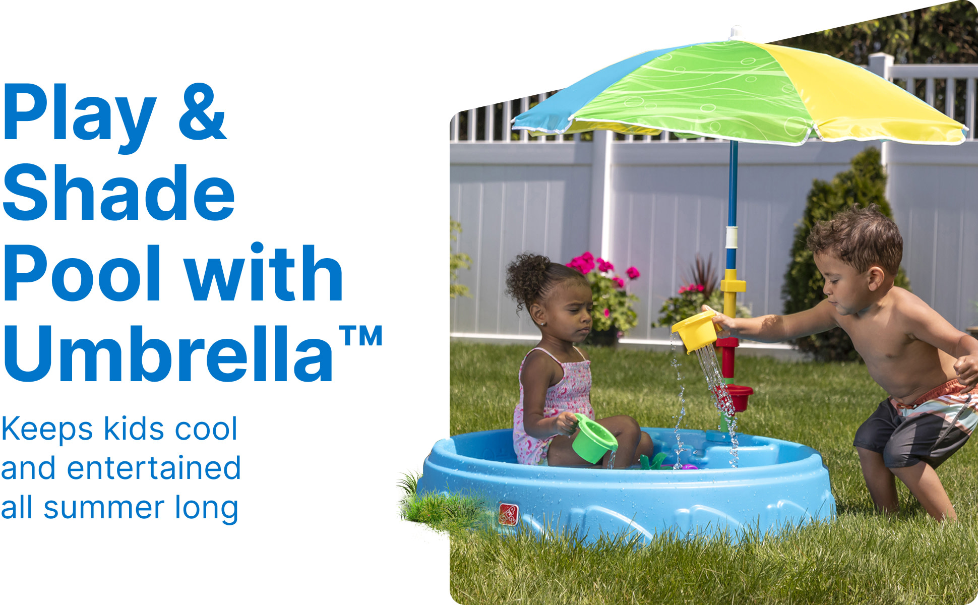 Step2 Play Shade Blue Plastic Kiddie Pool for Toddlers with