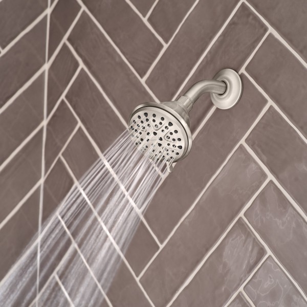 MOEN Attune 8-Spray Patterns, 4 in. Wall Mount Fixed Shower Head in Spot  Resist Brushed Nickel 218W0SRN - The Home Depot