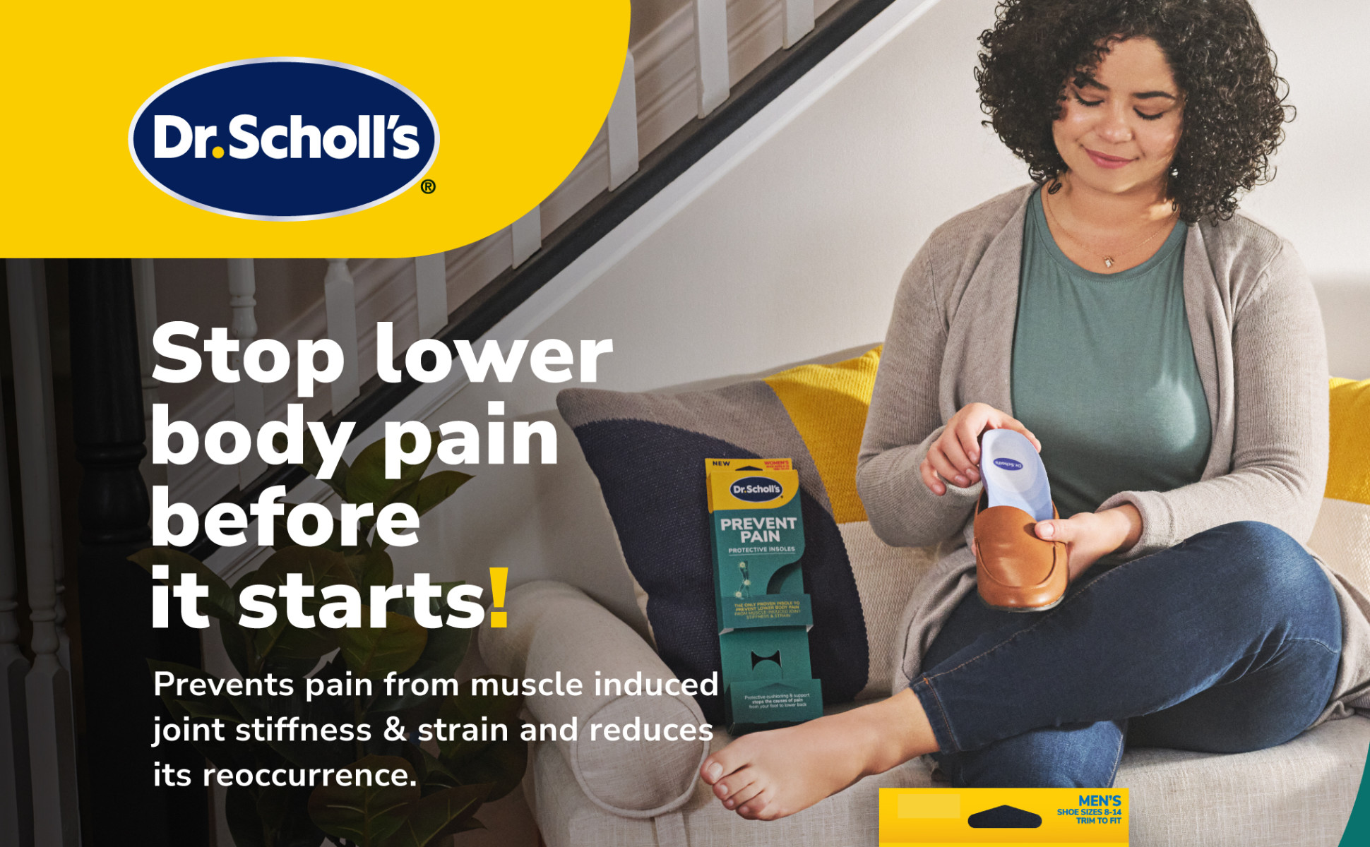 Dr. Scholl's Prevent Pain Protective Insoles, Protect Against Foot, Knee,  Lower Back Pain (Men'sSize 8-14) 1 Pair 