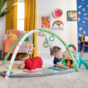 Bright Starts Safari Blast Activity Gym & Play Mat with Take-Along Toys,  Ages Newborn +