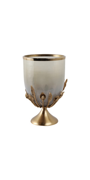 15" Eaves Small Glass And Metal Hurricane