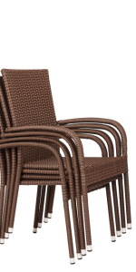 Balkene Home Morgan Outdoor All-Weather Chair, Mocha, 4-Pack