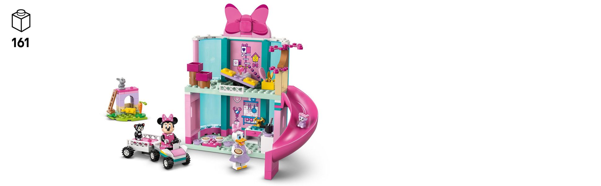4 Starter Brick elements give young kids a head start to build the hotel and car with trailer before jumping into play.