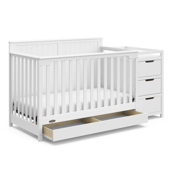 Graco Hadley 5 in 1 Convertible Crib with Storage Drawer and Changer White Walmart