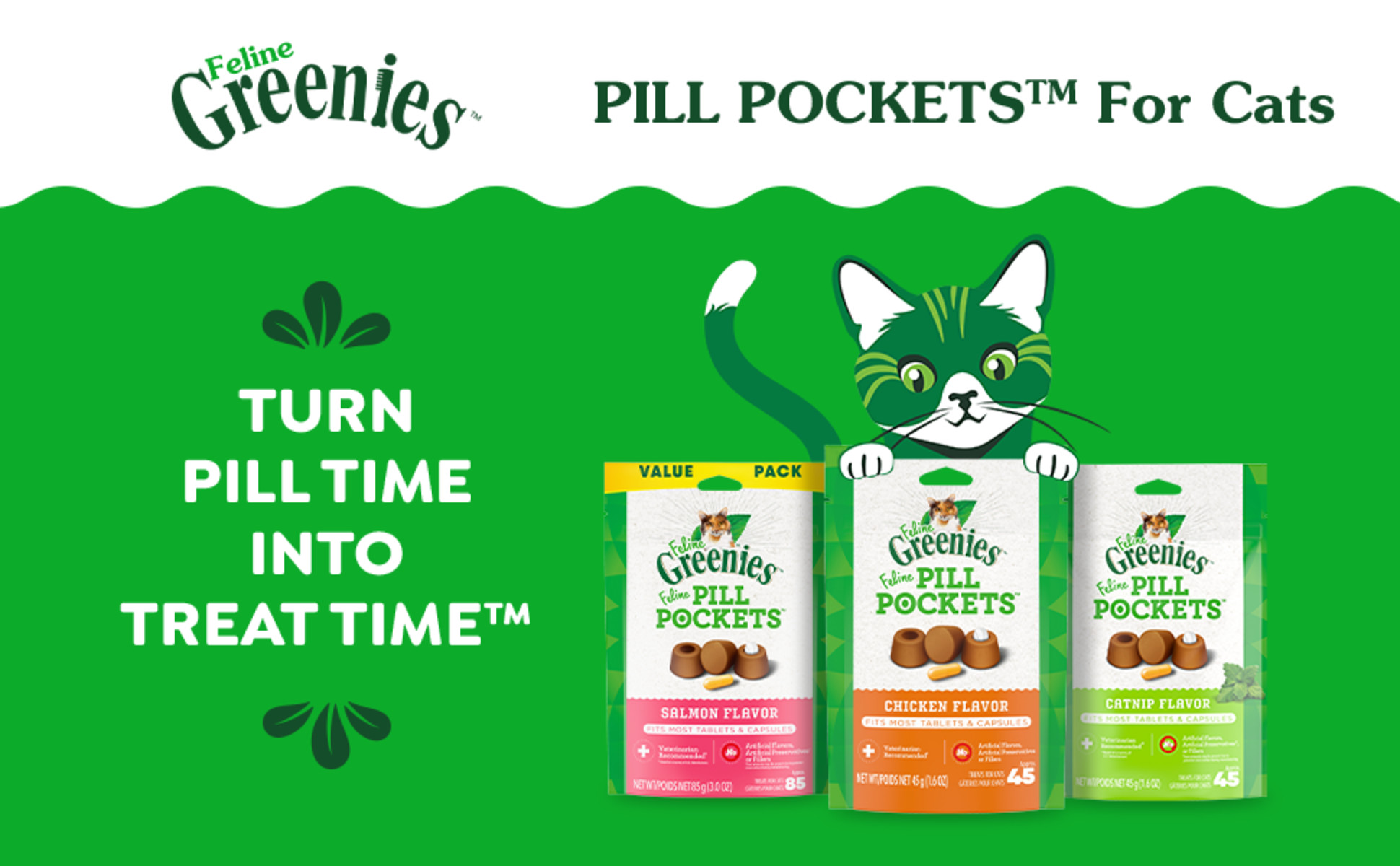 Greeniesu2122 Feline Pill Pockets Cat Treats - Salmon