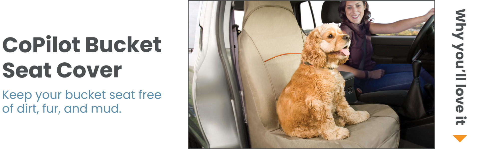 Kurgo CoPilot Khaki Dog Seat Cover for All Vehicles