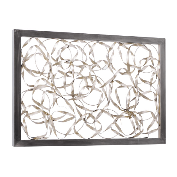 Litton Lane Metal Dark Gray Abstract Wall Decor with Coiled Ribbon Inspired  56837 - The Home Depot