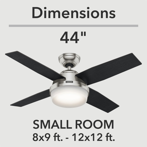 Universal - Remote Home Depot Ceiling Fan with Dempsey 59245 The in. Nickel 44 Brushed LED Hunter Indoor