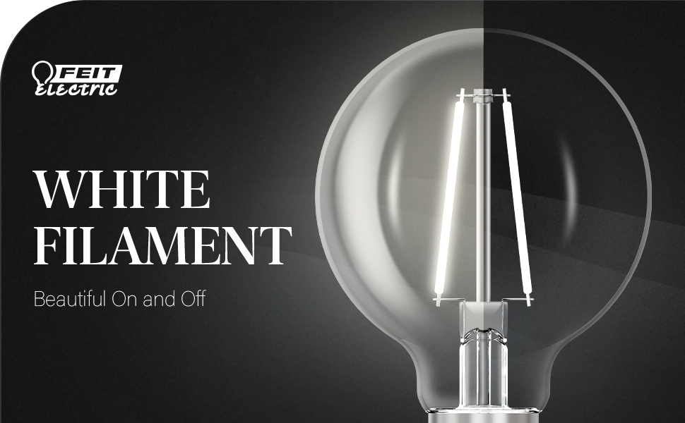 Feit Electric 60 Watt Equivalent G25 Dimmable White Filament CEC Clear Glass LED Globe Light