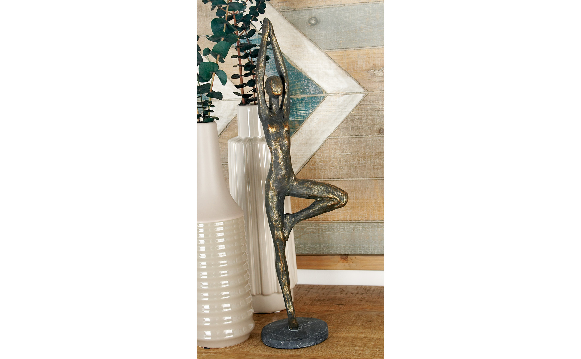 Polystone Modern Yoga outlet Sculpture, Brass