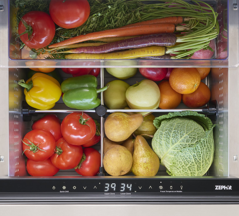 Custom-set temps for everything you need to chill, from produce to beverages to wine