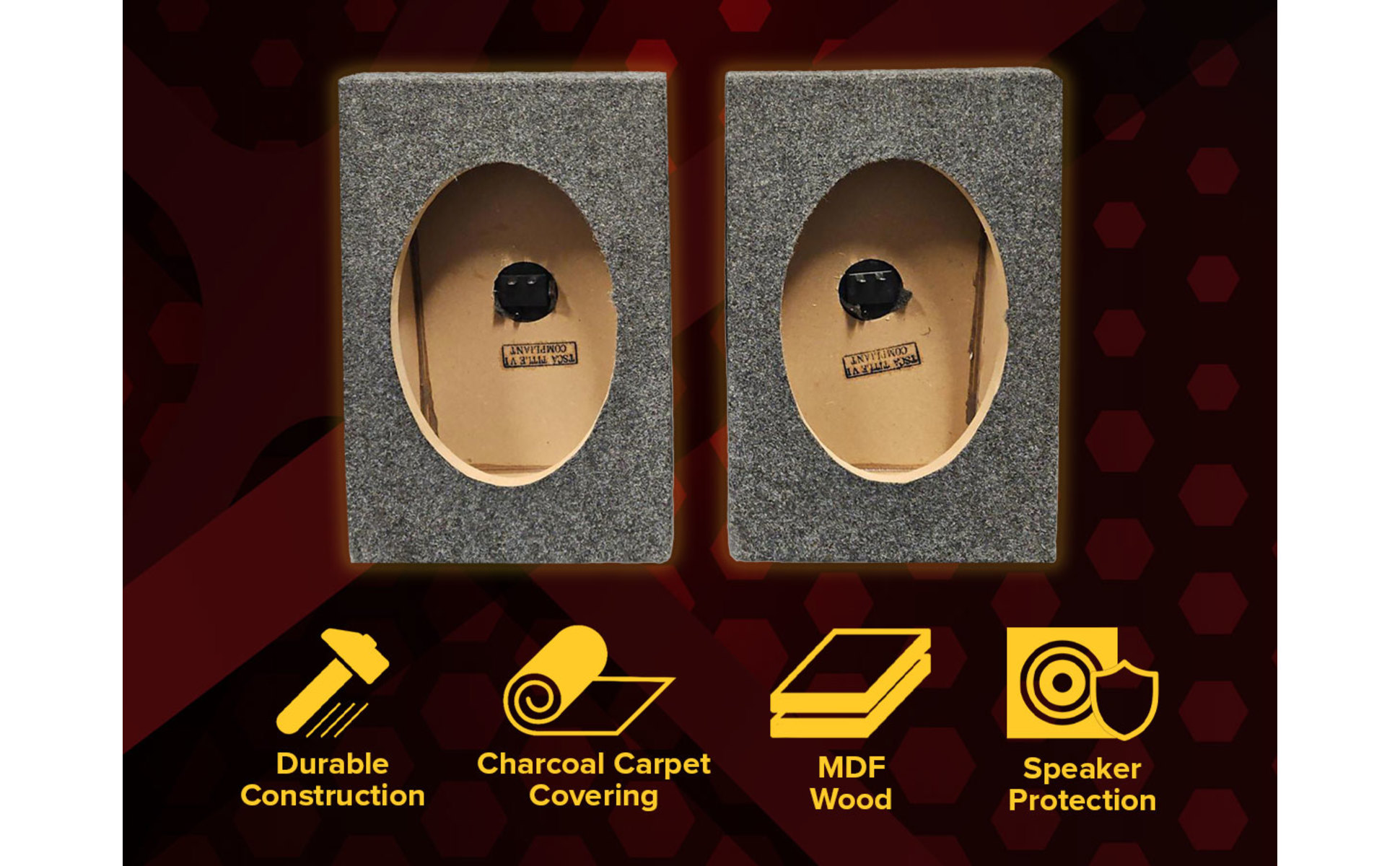 QPower VT6X9 6x9 Inch Vertical Speaker Box Enclosure, 5/8