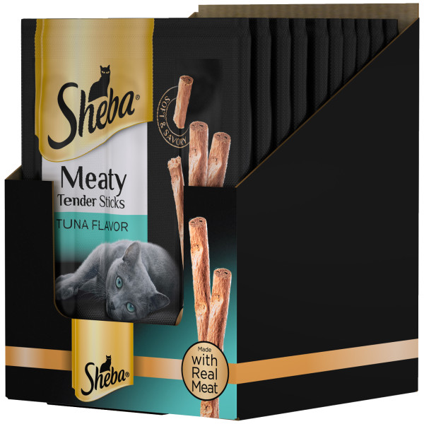 Sheba Meaty Tender Stick Salmon Flavor Stick Treats for Cats 0.14