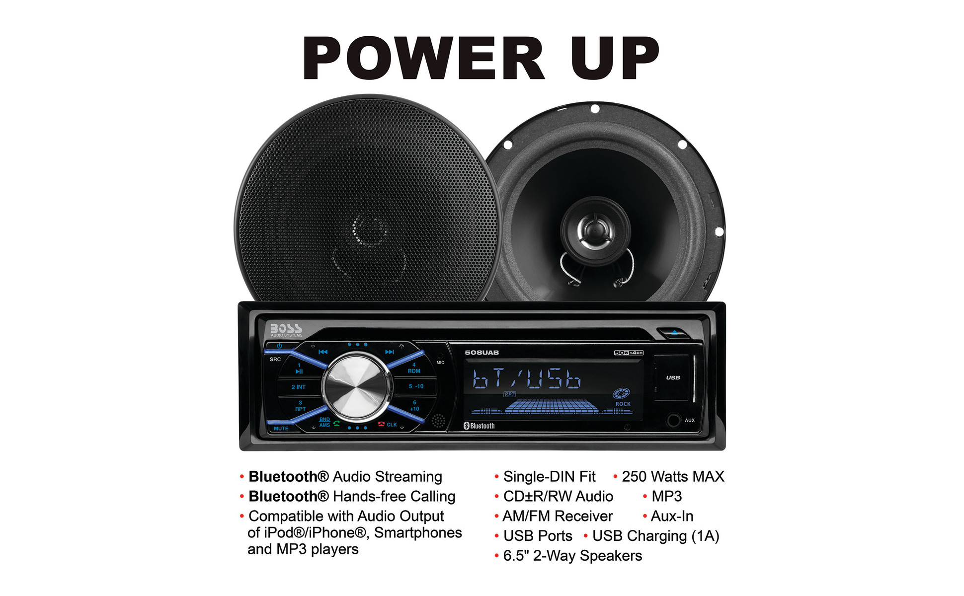 BOSS Audio Systems, Car Stereo, 656BCK, Bluetooth CD DVD MP3 AM/FM
