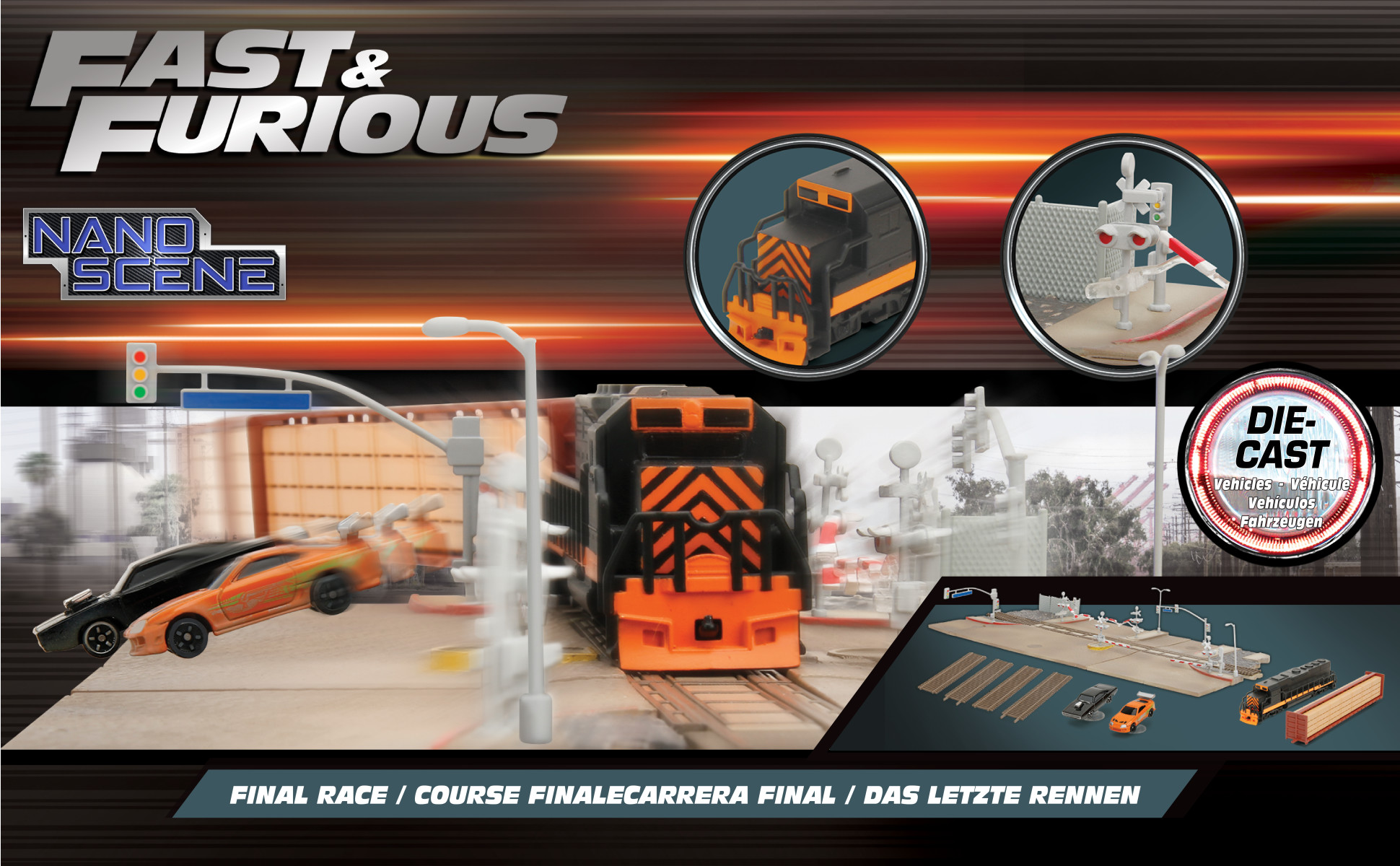 Fast & Furious Nano Scene Die-Cast Cars With Final Race