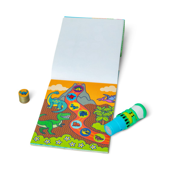  Melissa & Doug Dinosaur: Wooden Stamp Set + Free Scratch Art  Mini-Pad Bundle [16339] : Toys & Games