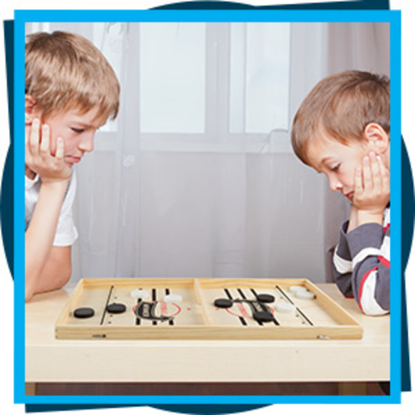 Ajuny Wooden Sling Puck Game – Fast Slingshot Hockey Table For Kids & Adults, Air Hockey Style Board Game, Party Game For Family Fun, Ice Hockey Gift Idea - View #2