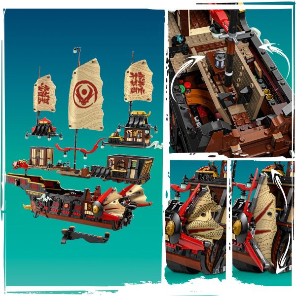 Move sails and remove roofs and floors.