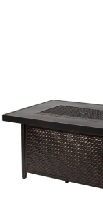 Fire Sense Weyland Rectangle Gas Fire Pit, Antique Bronze