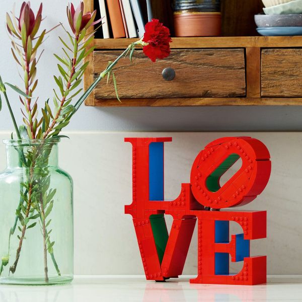 The LEGO LOVE sculpture makes an impressive display item.