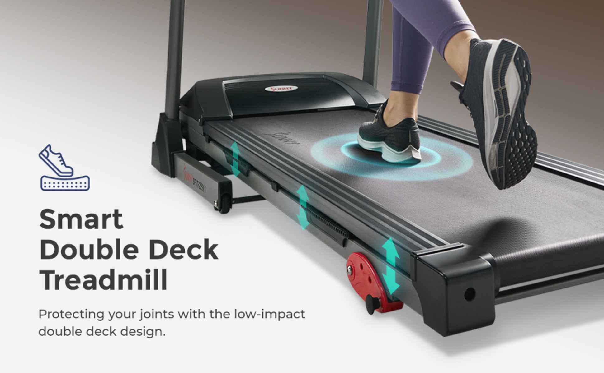 Sunny Health Fitness Foldable Electric Smart Treadmill with Adjustable Incline and Bluetooth Connectivity SF T722901