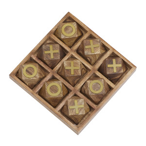 Wettarn 36 Sets Construction Tic Tac Toe with 36 Pcs Non Woven Drawstring  Storage Bag 360 Pcs Mini Wooden Construction Pieces Wooden Tic Tac Toe Game