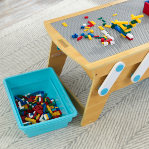 KidKraft Building Bricks Play N Store Wooden Table, Kids Activity