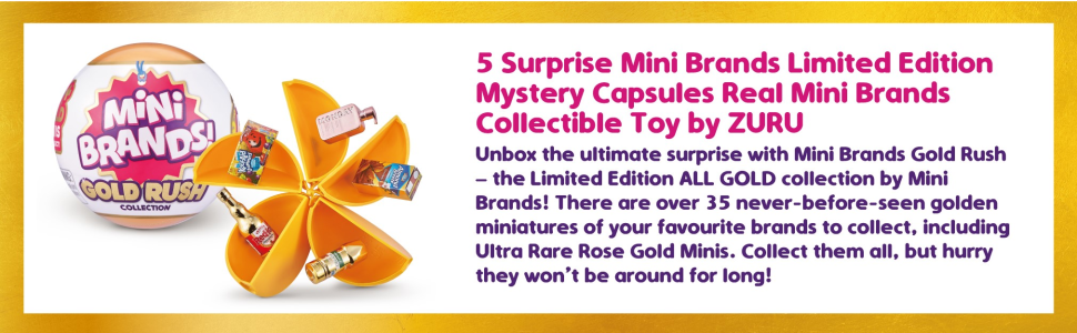 Mini Brands Gold Rush Limited Edition Surprise Mystery Capsule Collectible  New 