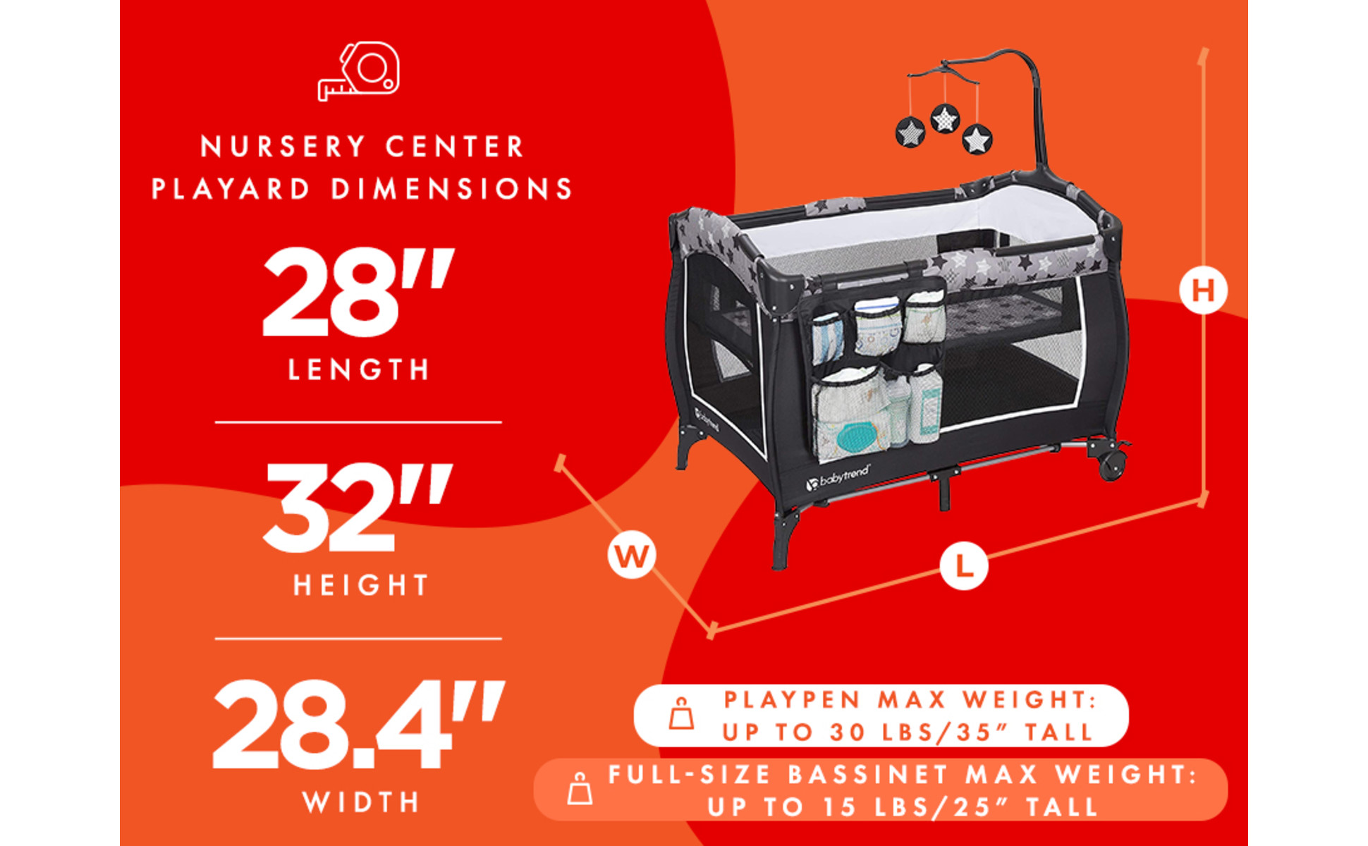 Baby Trend Trend-E Nursery Center in Rising Star Gray